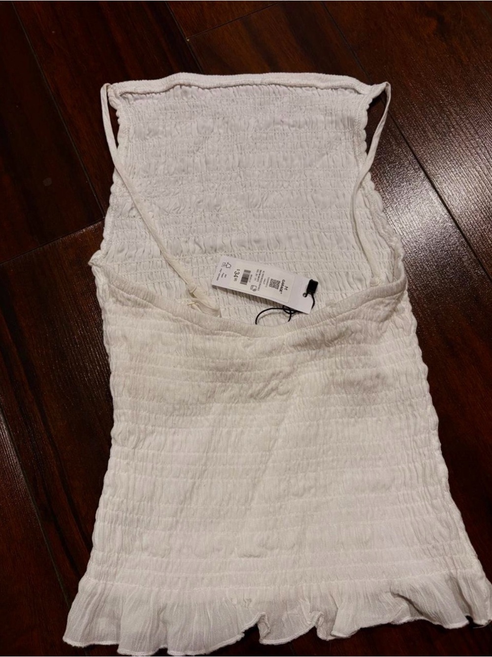 Garage White Smocked Ruffle Cami - Picture 2 of 2